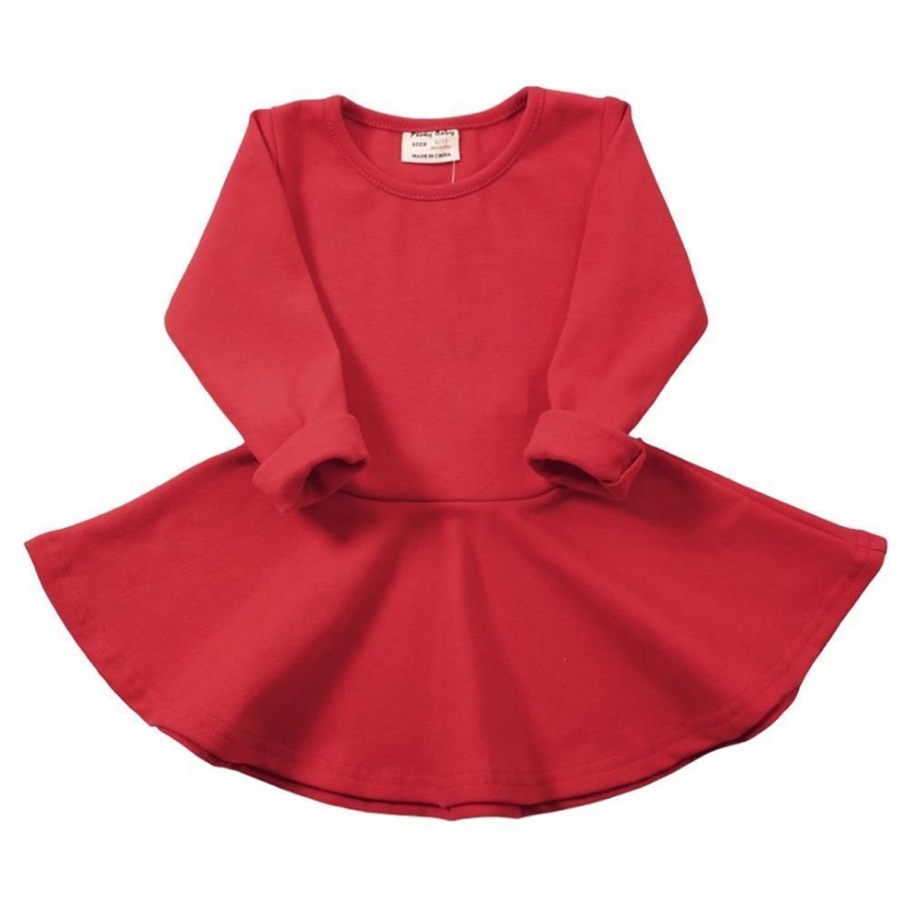 NWT Peony Baby Long Sleeve Cotton Red Dress 6T **